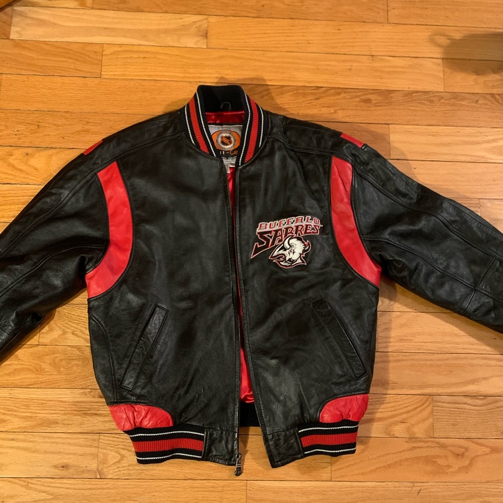 Vintage Buffalo Sabers leather zip up jacket